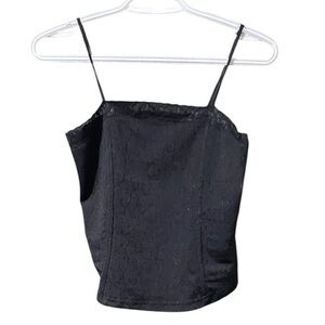 Gloria Vanderbilt Black Sparkly Spaghetti Strap Top | Size L